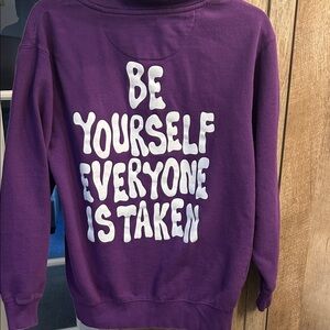 BE YOURSELF hoodie Purple one of zero small medium Unisex juniors